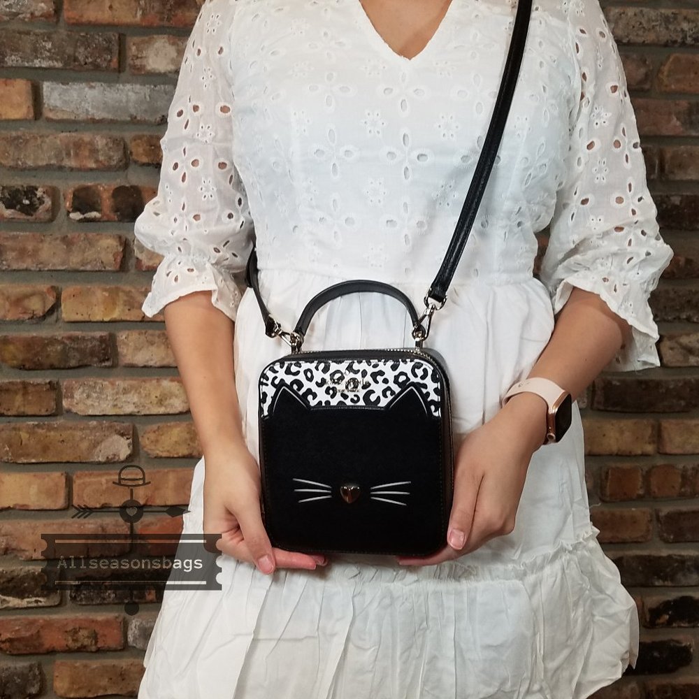 Kate Spade NY AUTHENTIC Daisy Black Cat Crossbody MEOW “Black Friday”❗️ Sale ❗️